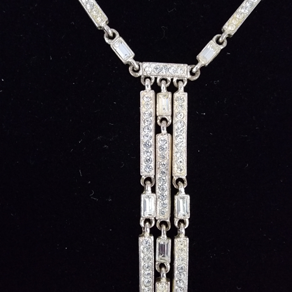 Napier vintage rhinestone drop necklace - Picture 6 of 13